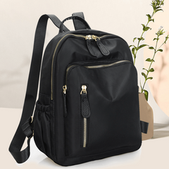 Casual Minimalist Zipper Backpack Solid Storage Bag Travel Versatile Bag