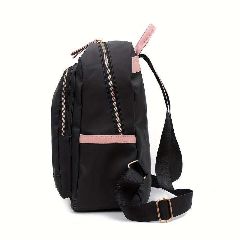 Colorblock Zipper Backpack for Work