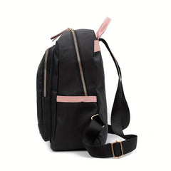 Colorblock Zipper Backpack for Work
