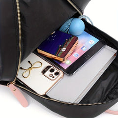 Colorblock Zipper Backpack for Work