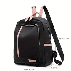 Colorblock Zipper Backpack for Work