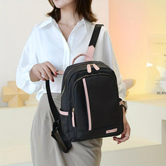 Colorblock Zipper Backpack for Work