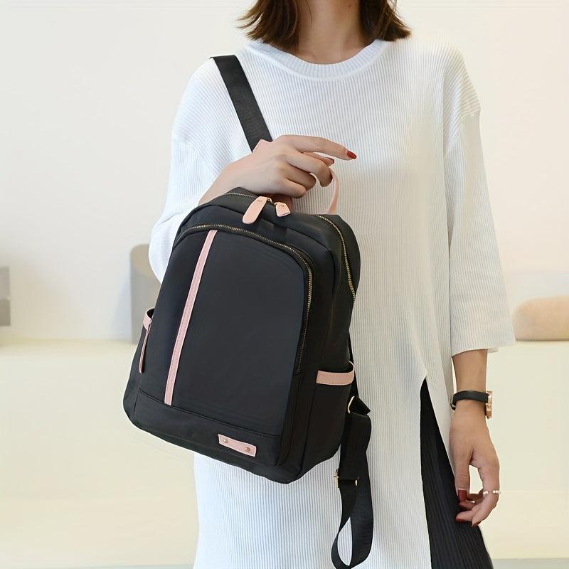 Colorblock Zipper Backpack for Work