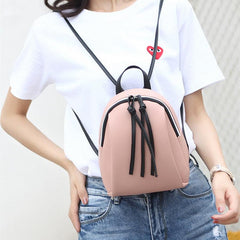 Stylish Mini Pink Backpack with Knot Detail