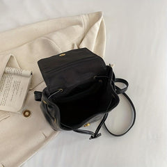 Minimalist Solid Backpack Drawstring Rucksack Women's Bag
