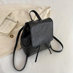 Minimalist Solid Backpack Drawstring Rucksack Women's Bag