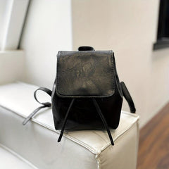 Minimalist Solid Backpack Drawstring Rucksack Women's Bag