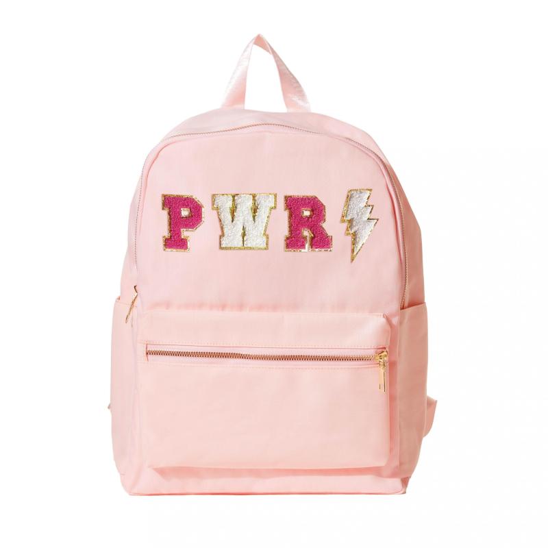 Chenille Letter Travel Backpack For Girls Women School Bag