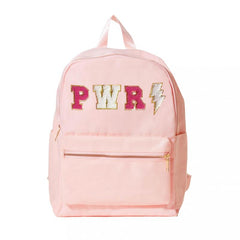 Chenille Letter Travel Backpack For Girls Women School Bag
