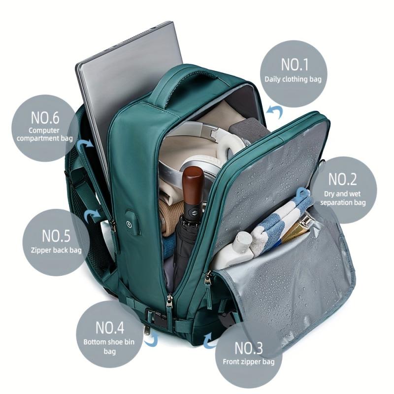Waterproof Travel Backpack with USB Charging Port