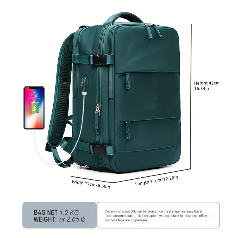 Waterproof Travel Backpack with USB Charging Port