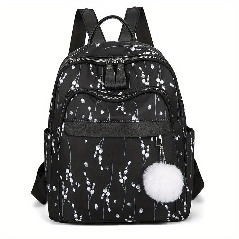 Flower Print Backpack For Women Small Travel School Bag Casual Bookbag