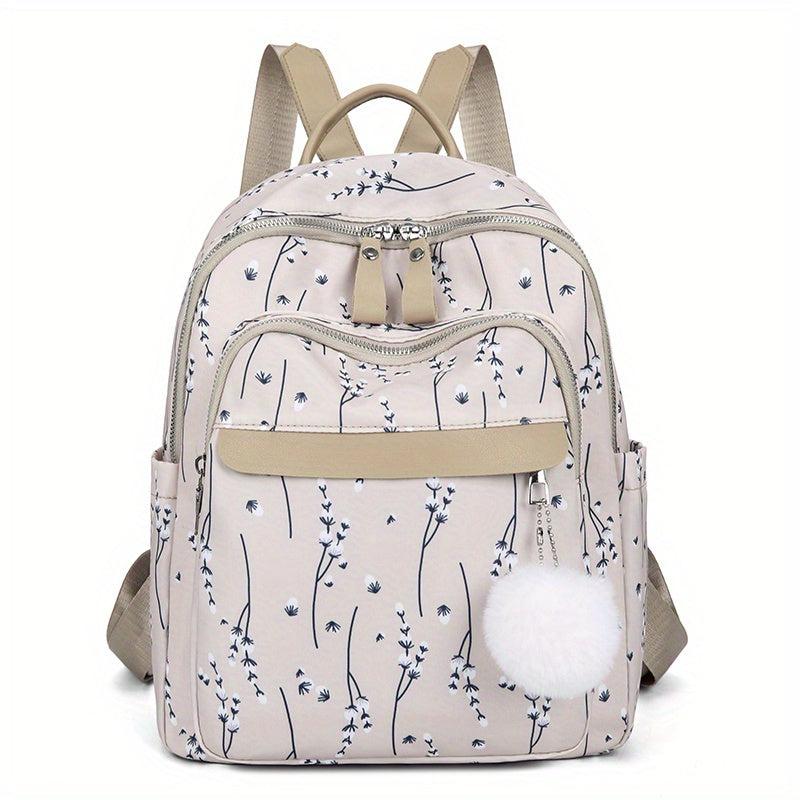 Flower Print Backpack For Women Small Travel School Bag Casual Bookbag