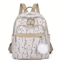 Flower Print Backpack For Women Small Travel School Bag Casual Bookbag