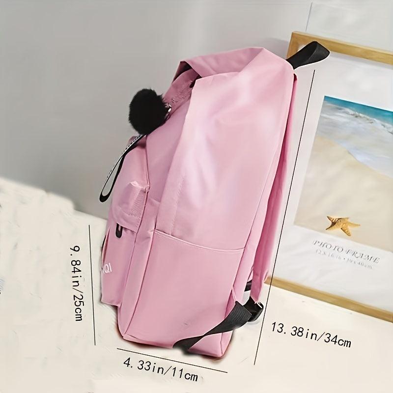 Leaf Decor Backpack Canvas School Bag Travel Book Bag