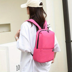 Casual Business Laptop Backpack Solid Canvas Schoolbag