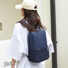 Casual Business Laptop Backpack Solid Canvas Schoolbag
