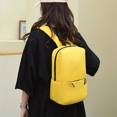 Casual Business Laptop Backpack Solid Canvas Schoolbag