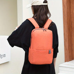 Casual Business Laptop Backpack Solid Canvas Schoolbag
