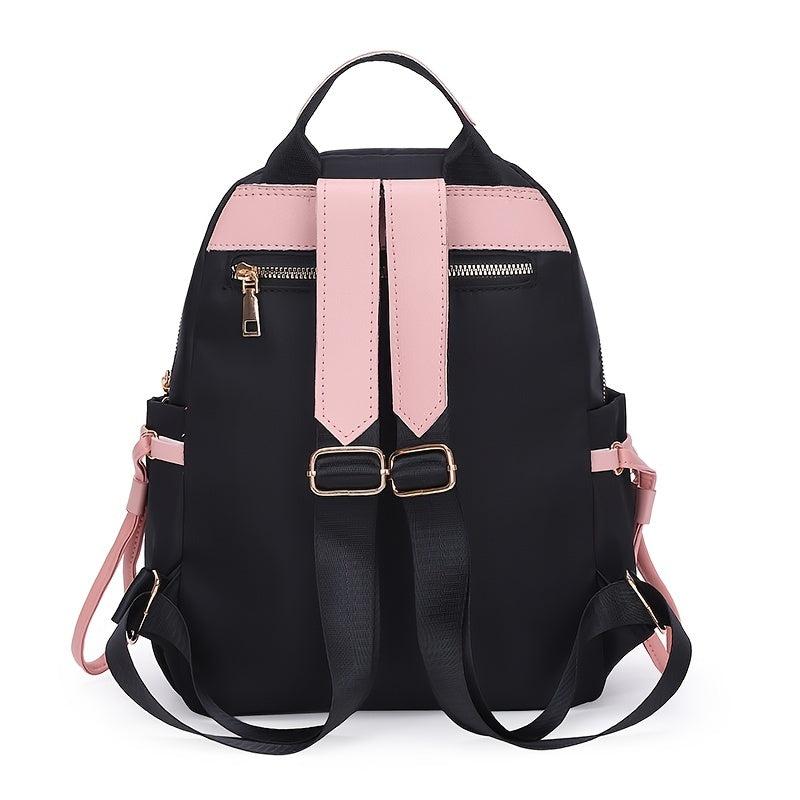 Casual Contrast Backpack with Pompom Ball for Travel & Work
