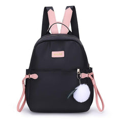 Casual Contrast Backpack with Pompom Ball for Travel & Work