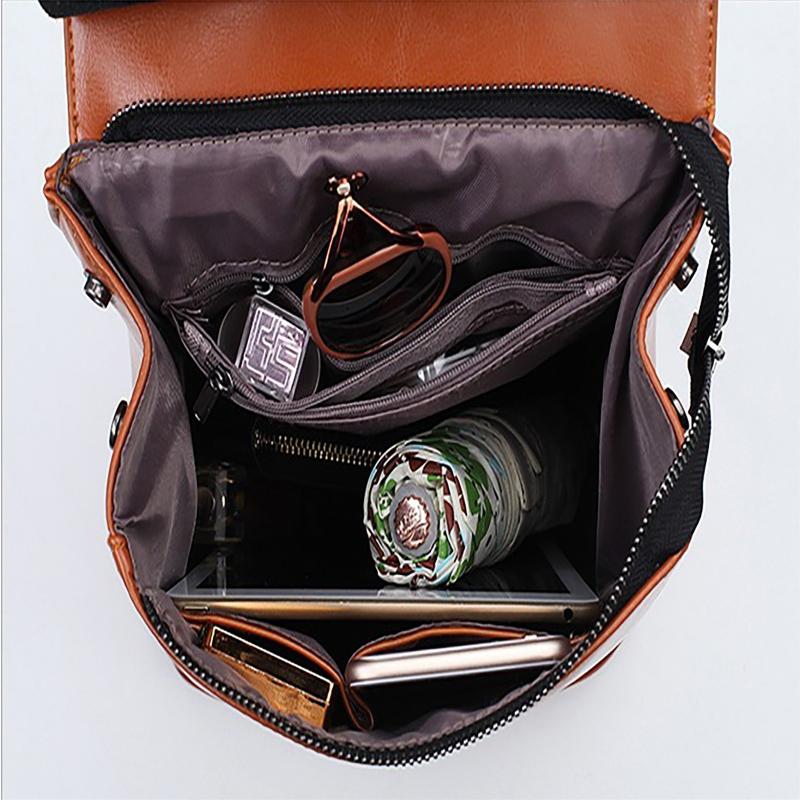 Vintage Rucksack Women's Travel Daypack Solid Storage Backpack