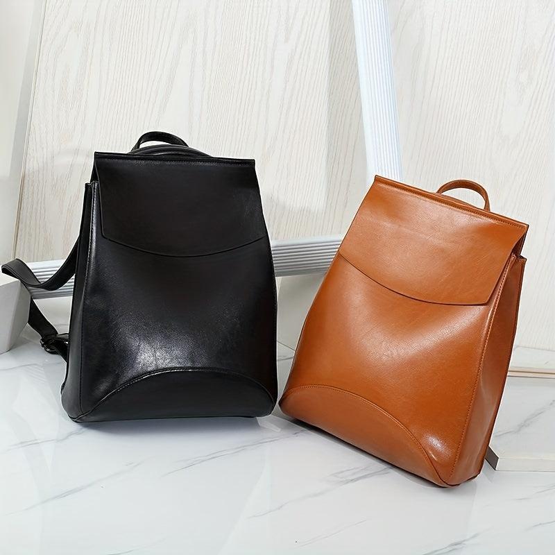 Vintage Rucksack Women's Travel Daypack Solid Storage Backpack