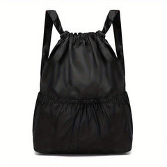 Flower Print Backpack Drawstring Sports Bag for Travel