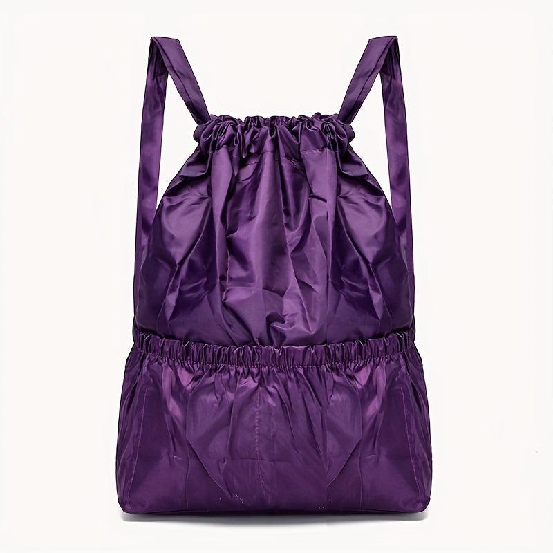 Flower Print Backpack Drawstring Sports Bag for Travel