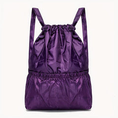 Flower Print Backpack Drawstring Sports Bag for Travel