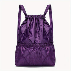 Flower Print Backpack Drawstring Sports Bag for Travel