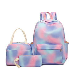 3pcs Tie Dye Women's Backpack Set for Casual Travel