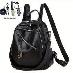 Retro Waterproof PU Leather Backpack Women's School Bag