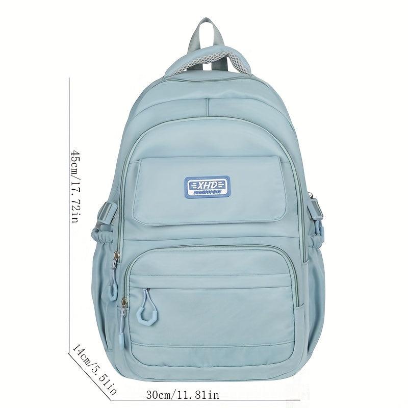 Large Capacity Preppy Backpack Lightweight School Daypack