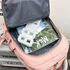 Large Capacity Preppy Backpack Lightweight School Daypack
