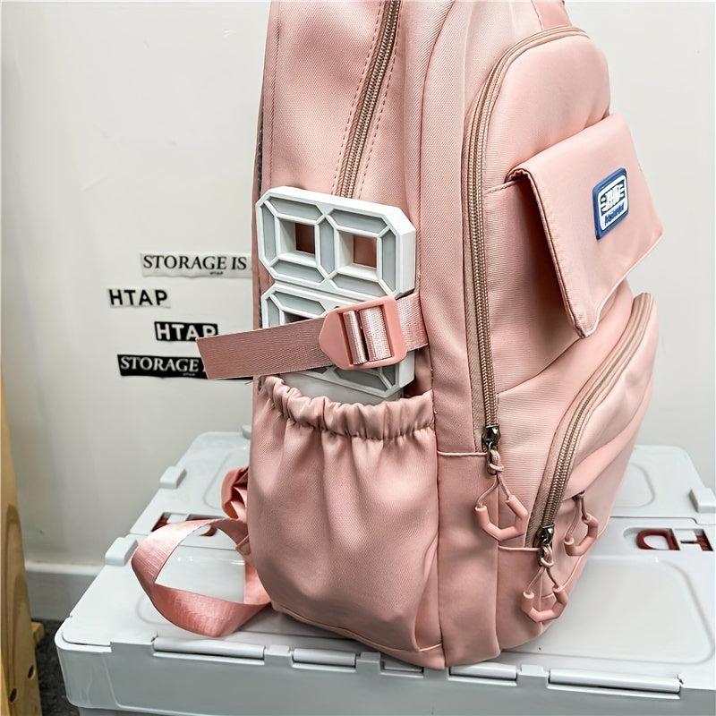 Large Capacity Preppy Backpack Lightweight School Daypack