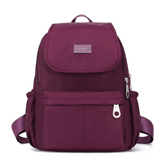 Casual Solid Zipper Backpack Lightweight Travel Storage Bag