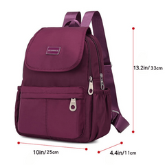 Casual Solid Zipper Backpack Lightweight Travel Storage Bag