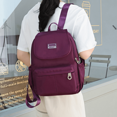 Casual Solid Zipper Backpack Lightweight Travel Storage Bag