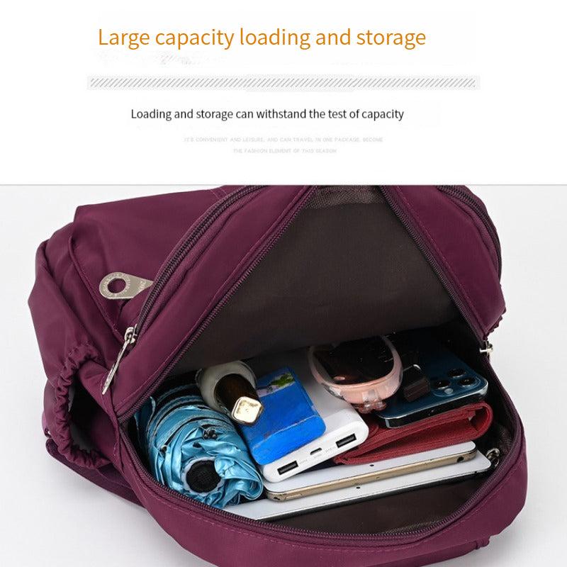 Casual Solid Zipper Backpack Lightweight Travel Storage Bag