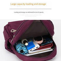 Casual Solid Zipper Backpack Lightweight Travel Storage Bag