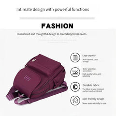 Casual Solid Zipper Backpack Lightweight Travel Storage Bag