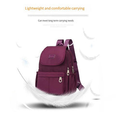 Casual Solid Zipper Backpack Lightweight Travel Storage Bag