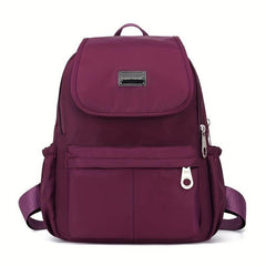 Casual Solid Zipper Backpack Lightweight Travel Storage Bag