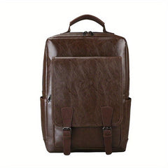 Vintage Business Backpack PU Leather Laptop School Bag