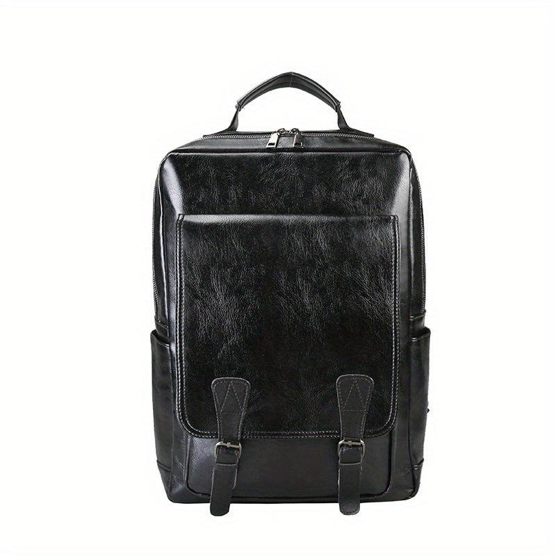 Vintage Business Backpack PU Leather Laptop School Bag