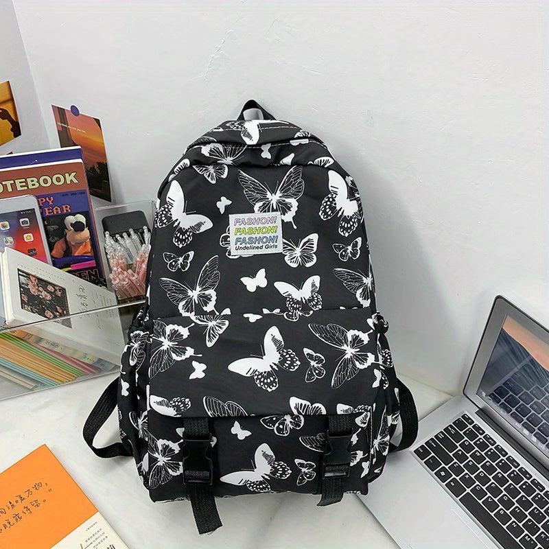 Colorful Butterfly Pattern Laptop Backpack Waterproof Travel Rucksack