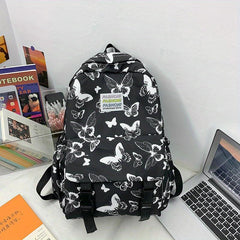 Colorful Butterfly Pattern Laptop Backpack Waterproof Travel Rucksack