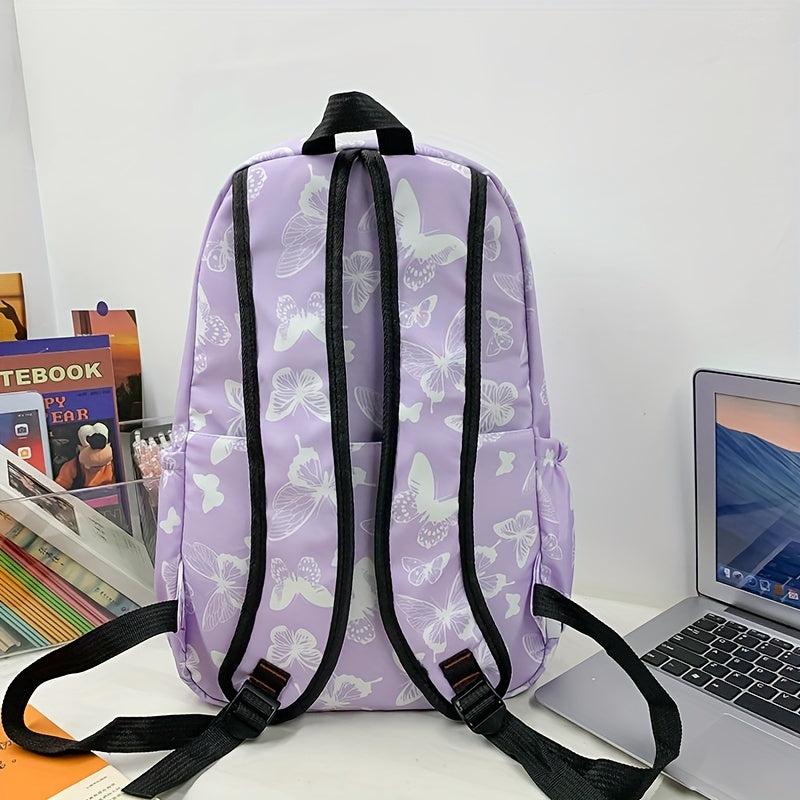 Colorful Butterfly Pattern Laptop Backpack Waterproof Travel Rucksack