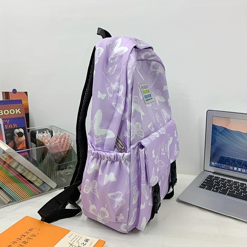 Colorful Butterfly Pattern Laptop Backpack Waterproof Travel Rucksack
